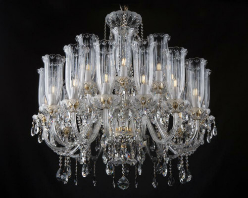 XXL Lamp 24x Chandelier Palace Villa D'Este Lights Crystal Lamp Chandelier
