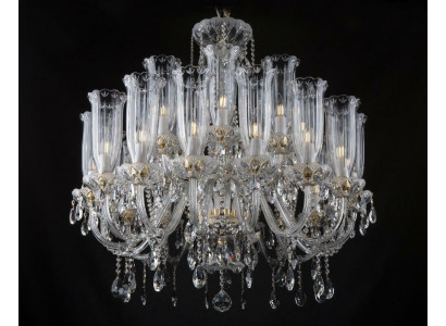 XXL Lamp 24x Chandelier Palace Villa D'Este Lights Crystal Lamp Chandelier