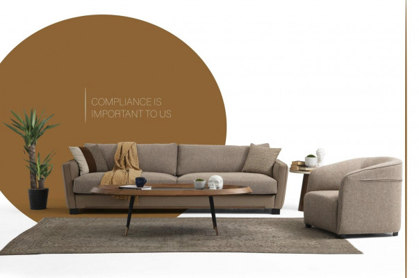 4-piece sofa set armchair four-seater modern fabric beige design set