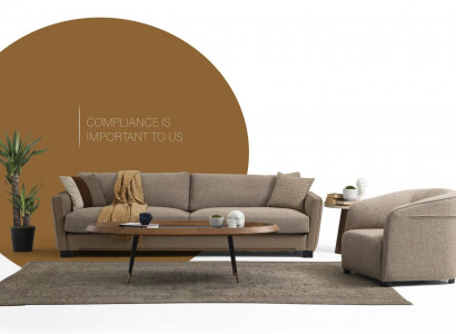 4-piece sofa set armchair four-seater modern fabric beige design set