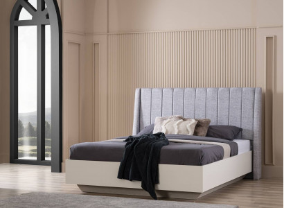 Double Bed Bedroom Set Wooden Bed 3-Piece Set White Nightstands