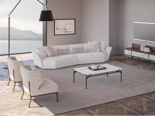 Living Room Set 4-piece Design Upholstered Furniture Textile Modern Sofa Four-seater New