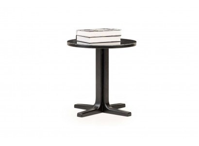 Modern black side table designer living room wooden round table
