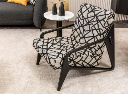 Modern living room armchair designer single seat black upholstered furniture new