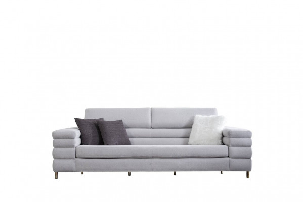 Gray three-seater luxury 3-seater sofa living room furniture wooden frame couch