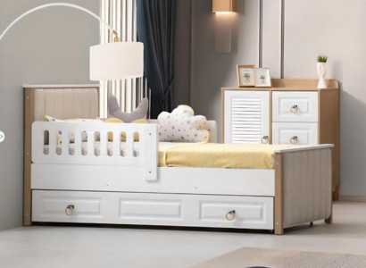 Bed frame children's bed 200 cm bed children's room bed frame white wood