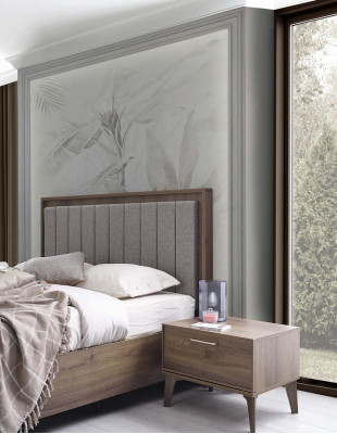 Complete bedroom furniture double bed wood 6-piece bedroom brown