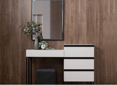 Dressing Table Vanity Console Table Dresser Mirror Set 3-piece White