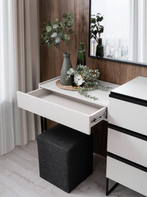 Dressing Table Vanity Console Table Dresser Mirror Set 3-piece White