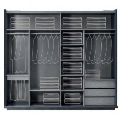 Gray luxury glass cabinet bedroom wardrobe noble wood cabinets