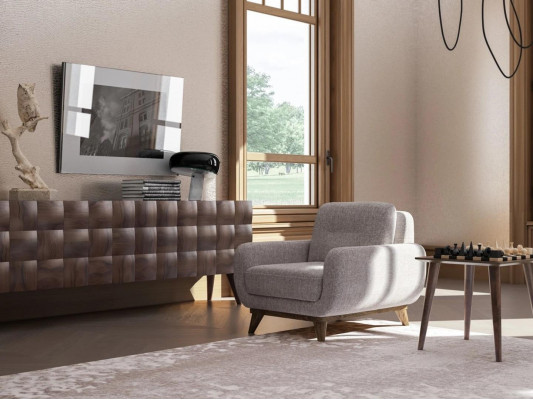 Luxury Drau Armchair Living Room Upholstered Furniture Upholstery Fabric Textile Furnishing New