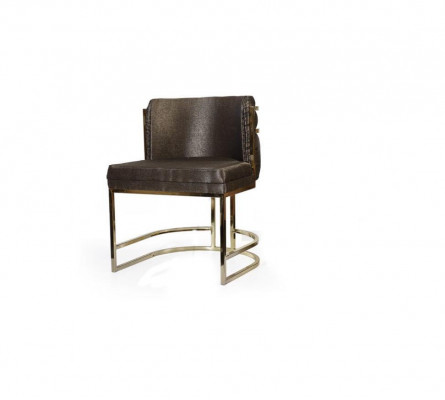 Luxury chair brown color modern furniture with metal frame for dining room