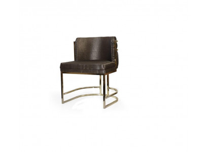 Luxury chair brown color modern furniture with metal frame for dining room