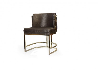 Luxury chair brown color modern furniture with metal frame for dining room