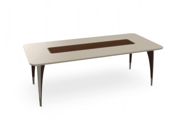 Luxurious dining table for dining room in white color modern wood furniture