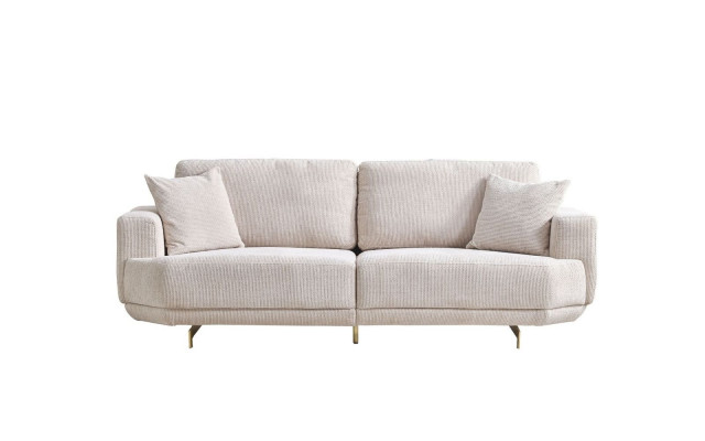 White textile 3-seater living room upholstered sofa 3-seater living room couch furniture