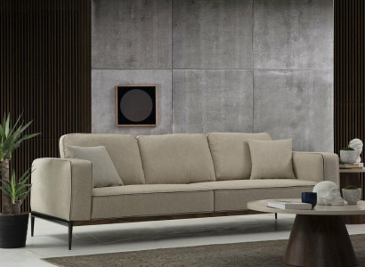 Sofa three-seater 3-seater fabric modern sofa design living room beige