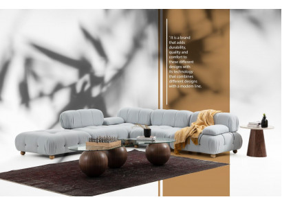 Corner sofa fabric living room sofas corner gray modern polyester design