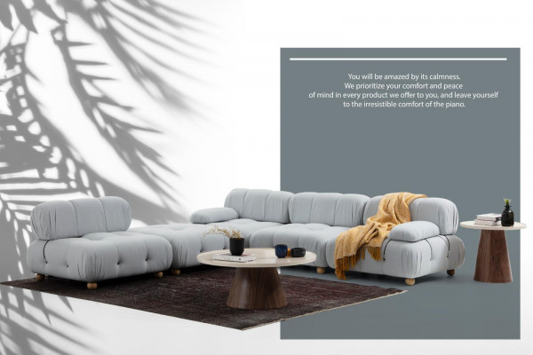 Corner sofa fabric living room sofas corner gray modern polyester design