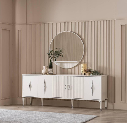 Sideboard sideboard with mirror set dresser wood white dining room