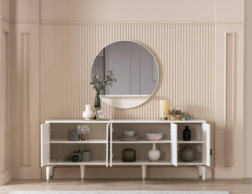 Sideboard sideboard with mirror set dresser wood white dining room