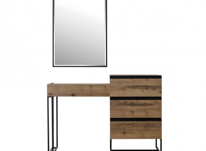 Dressing Table Vanity Table Console Table Dresser Mirror Set 2-piece Brown