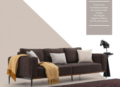 Three-seater sofa 3-seater fabric modern sofa design living room gray