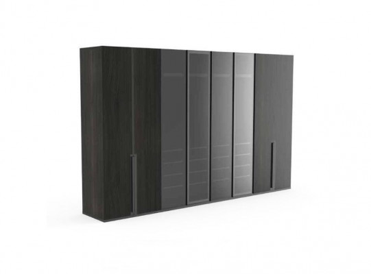 Wardrobe Bedroom Luxury Cabinets 8-Door Black Wardrobe