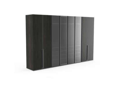 Wardrobe Bedroom Luxury Cabinets 8-Door Black Wardrobe