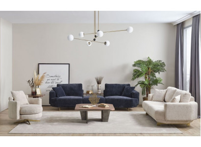 Living Room Sofa Set 4+3+1 Seater Design Couch Furniture Textile Upholstery New
