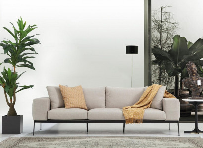 Three-seater sofa 3-seater sofas beige fabric living room luxury modern new