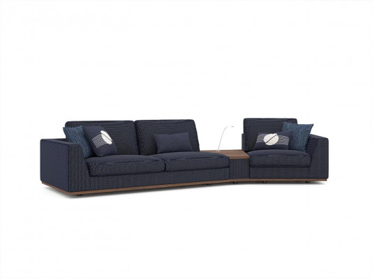 Blue sofa set three-seater sofas living room armchair modern design fabric