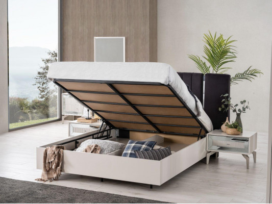 Large bedroom set double bed bed wood set 7-piece white modern