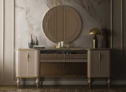 Luxurious living room set modern sideboard glass mirror wood sideboard