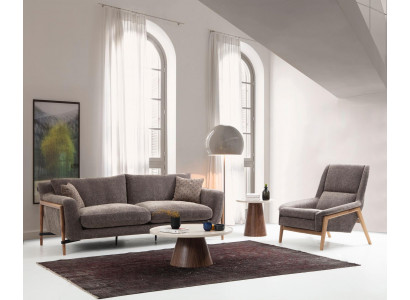 Sofa Set 4-Seater Armchair Four-Seater Fabric Living Room Grey