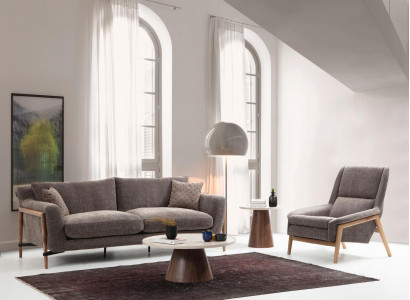 Sofa Set 4-Seater Armchair Four-Seater Fabric Living Room Grey