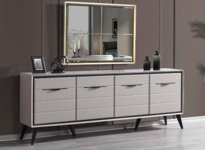 White 4-door dining room sideboard designer luxury glass mirror