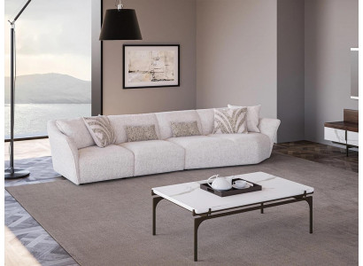 Living room modern white sofa four-seater couch upholstered furniture modern design