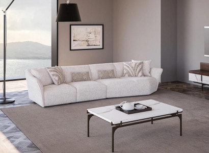 Living room modern white sofa four-seater couch upholstered furniture modern design