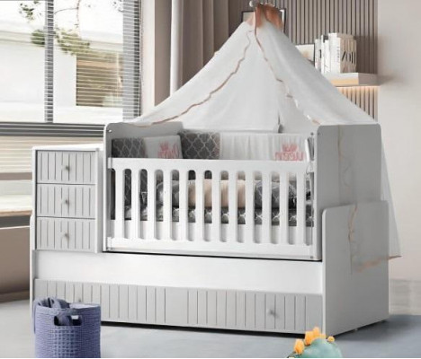 Stylish Cozy Children's Bed for a Restful Sleep Luxurious Gray