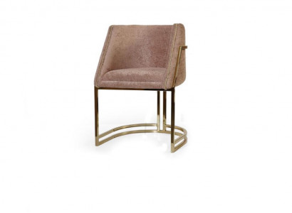 Luxurious Beige Stainless Steel Chair Dining Room Furniture Armrest Single Seater