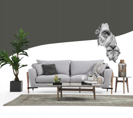 Sofa set 2-seater armchair two-seater fabric sofas modern design gray