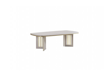 White Semi-Circular Noble Coffee Table Designer Wooden Furniture Luxury Wooden Tables