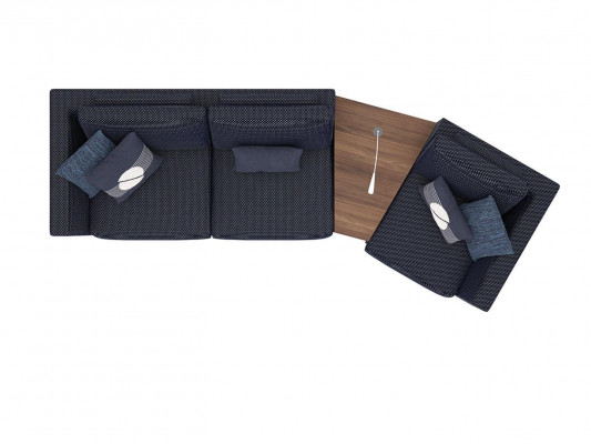 Modern blue three-seater sofa stylish couch design furniture living room new