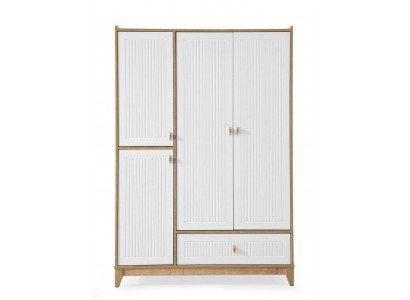 Stylish wardrobe white wooden closet design children's room furniture