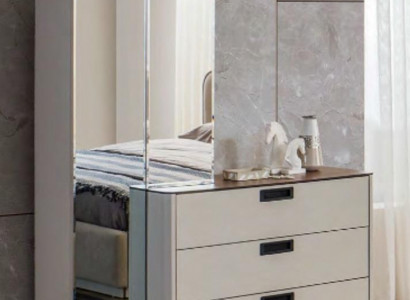 Stylish Wooden Dressing Table Beige Glass Table Noble Bedroom Furniture