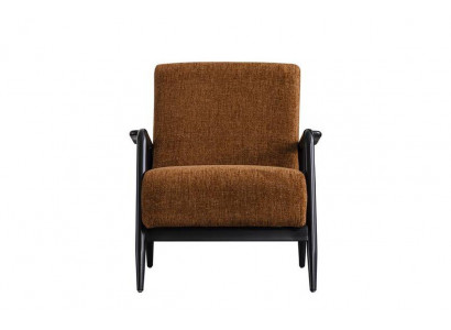 Brown living room armchair, lounge single-seater fabric armchair, textile furniture, new