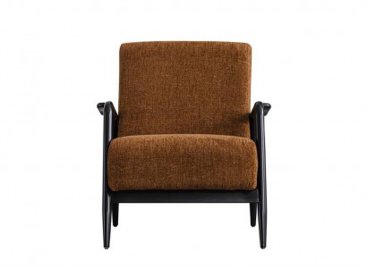 Brown living room armchair, lounge single-seater fabric armchair, textile furniture, new