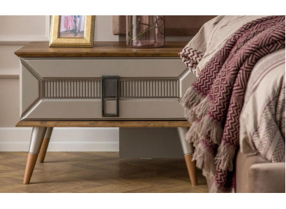 Complete Nightstands Night Cabinets Night Dressers Wood 2-piece Gray