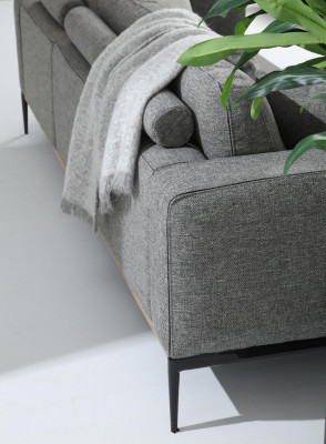 Two-seater living room set armchair double-seater fabric sofas modern design gray
